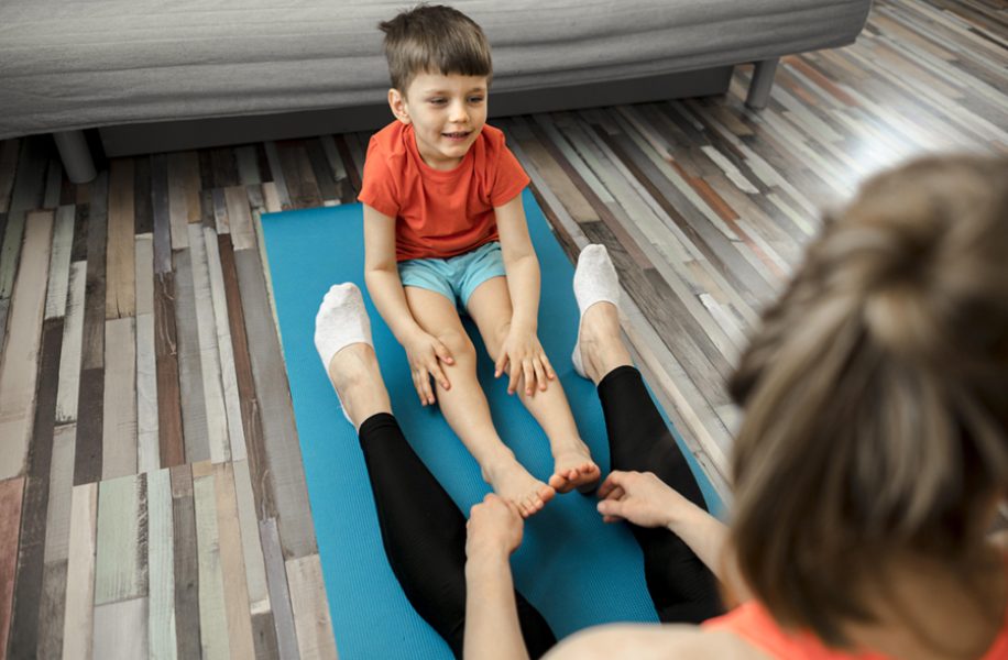 cute-little-boy-training-with-mother-home